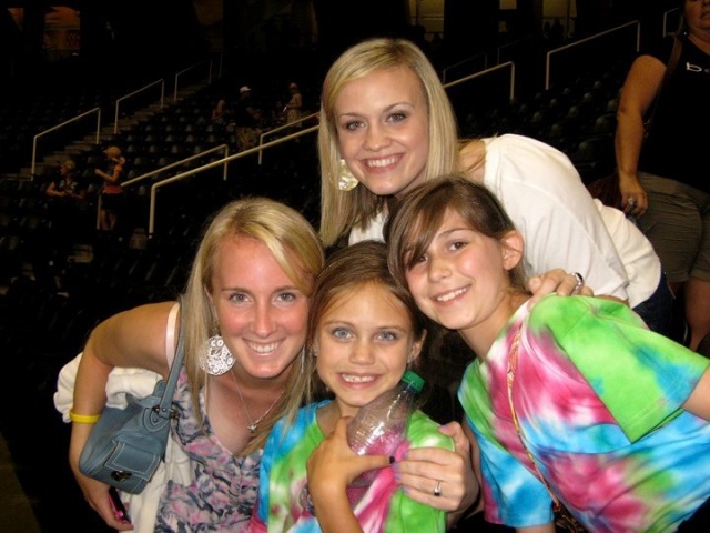 At a Taylor Swift concert...Ally and I helped them make those tie dyed t shirts.
